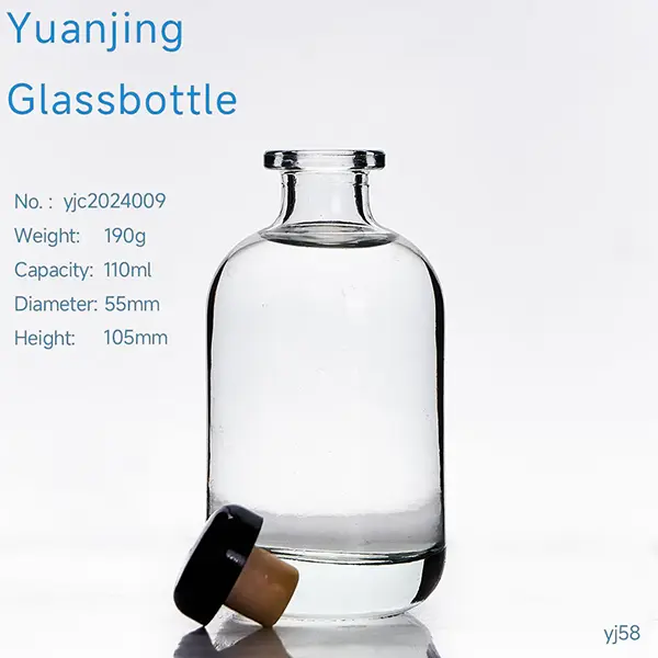 Clear 100ml Round Gin Glass Bottles Wholesale