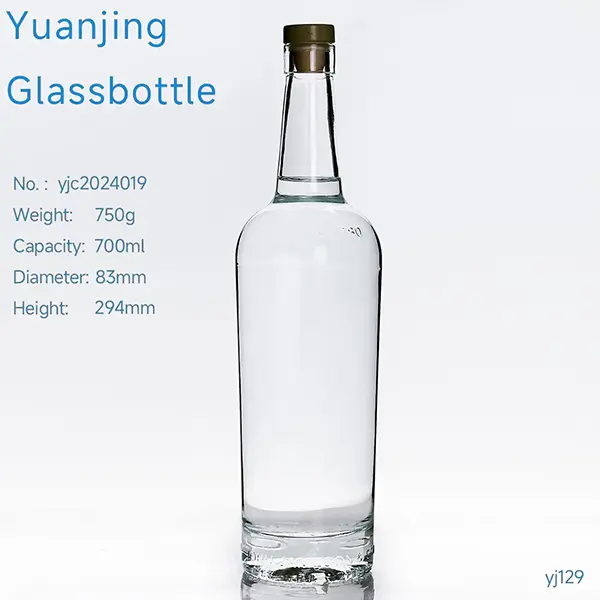 700ml Vodka Rum Bottle Gin Packing Nice Round Glass Bottle