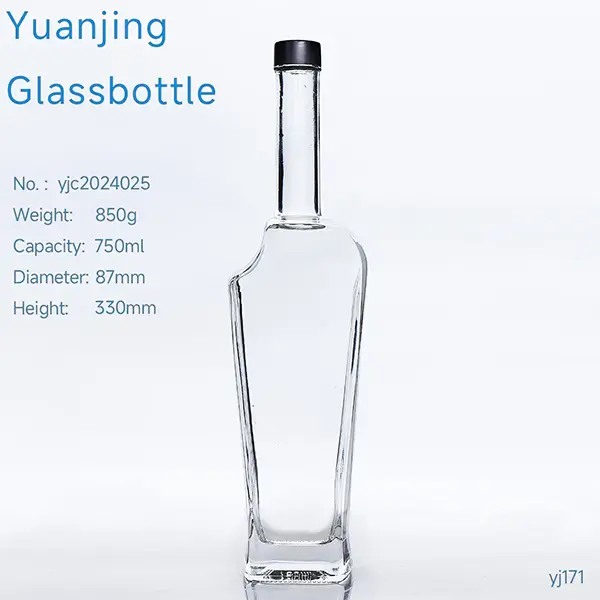 Wholesale factory price clear glass champagne rum whisky gin bottle liquor glass bottles 750ml