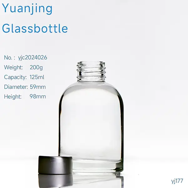 125ml Clear Glass Aroma Oil Bottle with Reed Diffuser Sticks Air Freshener Perfume Glass Reed Diffuser Bottle