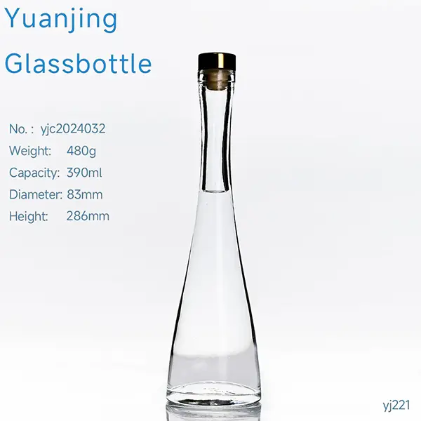 Trustworthy manufacturer 390ml miniature spirit bottles liquor whisky wine spirit bottle liquor tall and thin glass bottles