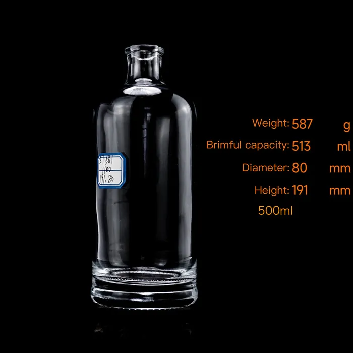 cylindrical shaped 50cl Glass Bottles Wholesale Manufacturer